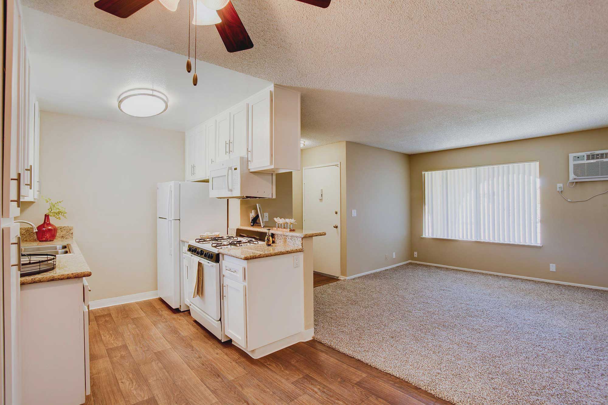 Shadow Mountain apartment interior kitchen and living room photo